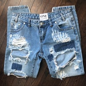One Teaspoon Trashed Free Bird Jeans